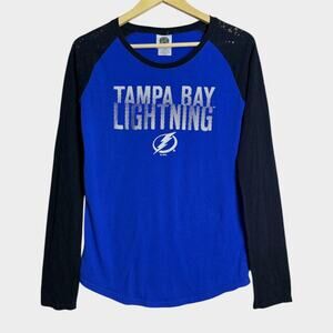 NHL Official Tampa Bay Lightning/Bolts Woman's Long Sleeved Hockey Tee, Size L